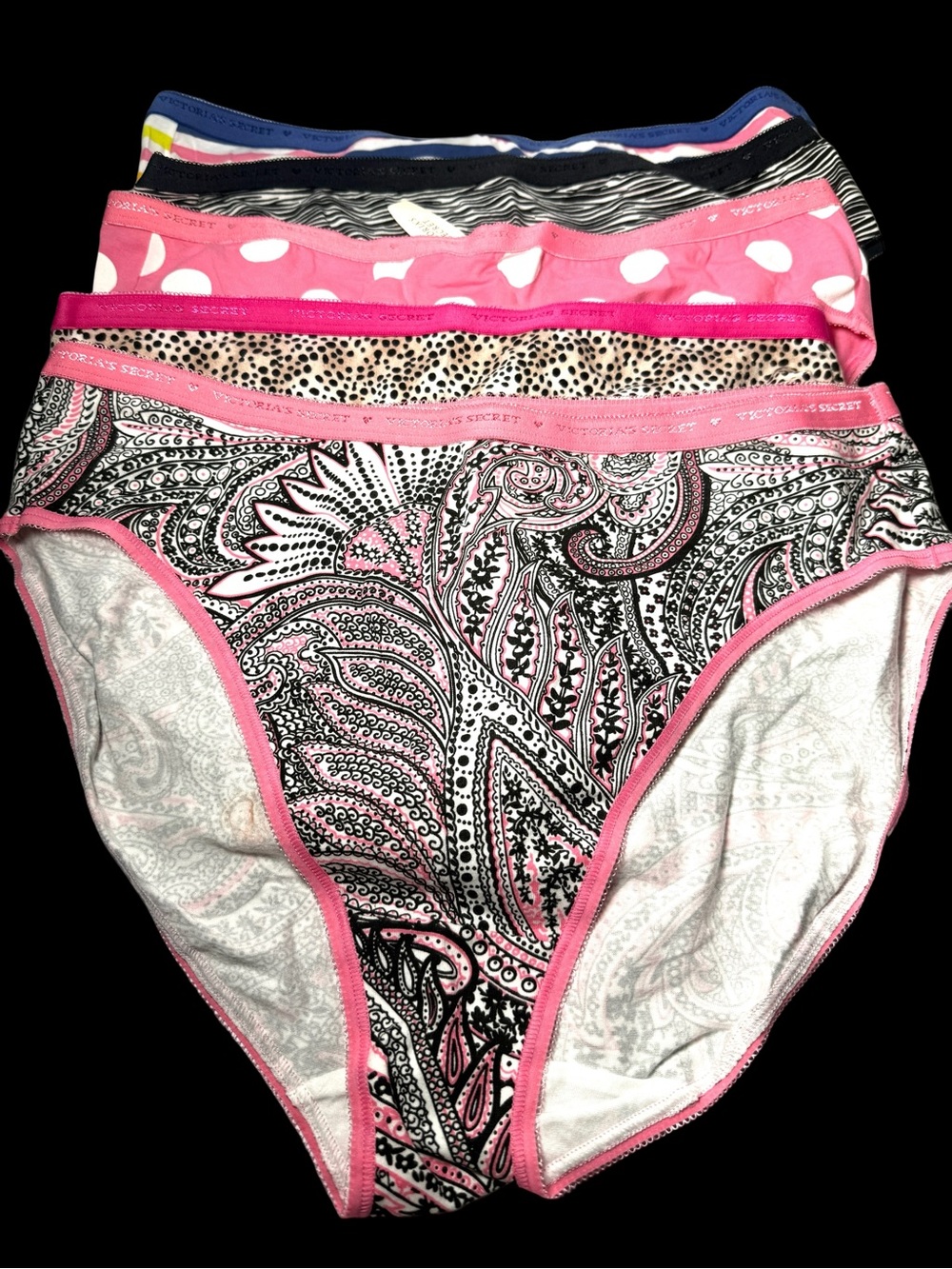 Victoria’s Secret Pink Paisley & Patterned Bikini Briefs - 5-Pack XL